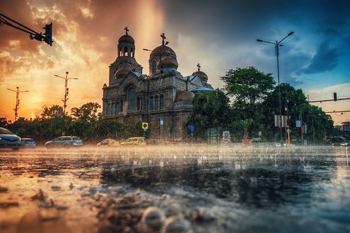 Скачать картинки Город ночь дождь ...