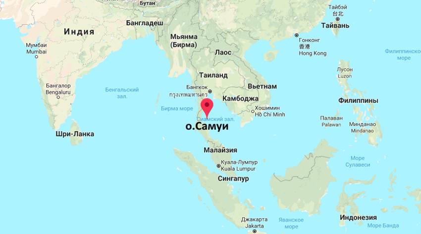 Где находится Самуи на карте мира - климат на острове