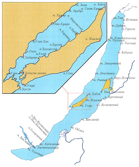 Интерактивная карта острова Ольхон на сайте baikal-1.ru ...