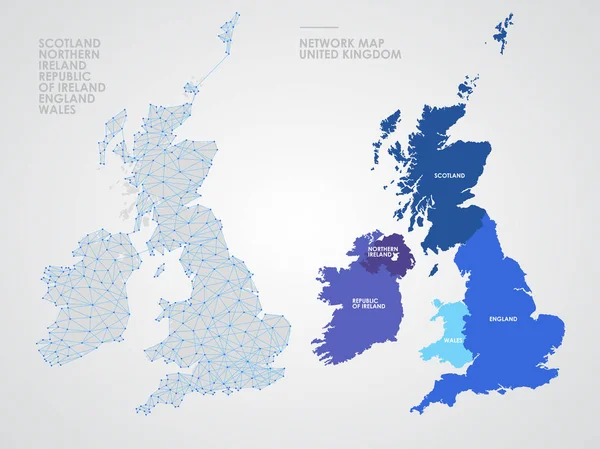 Карта Британских островов с границами стран | Премиум векторы