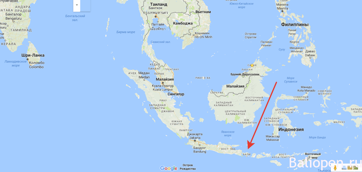 Остров Бали на карте мира, цены на 2024 год. Подбор тура