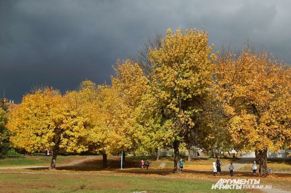 Город Тула. Тульский кремль осенью со стороны улицы ...