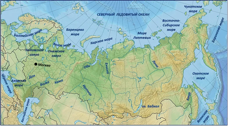 Москва-Азовское море–Кавказский хребет–Каспийское море-Москва