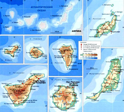 Где находятся Канарские острова на карте мира: какой остров ...