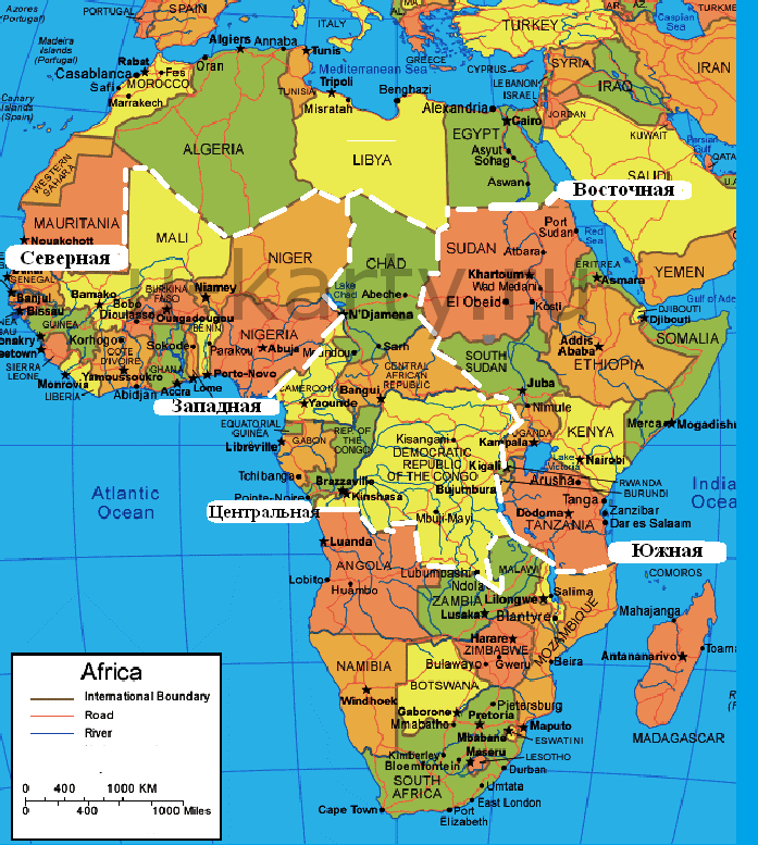 Карта Африки | Африка - интересные факты и места Maps-World.ru