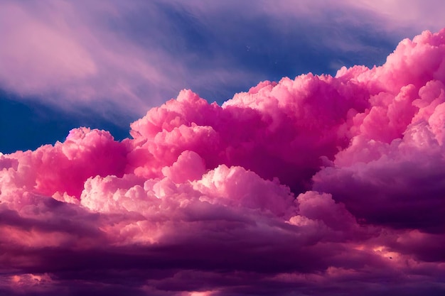 Blue Pink Gradient Cloudy Sky ...