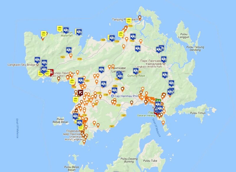 Подробные карты Лангкави | Детальные печатные карты Лангкави ...